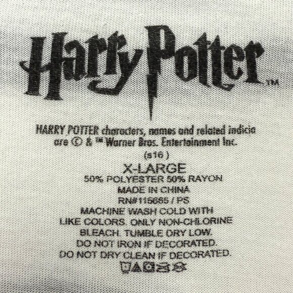 Harry Potter Anime Style Characters 3/4 Sleeve Tee Unisex XL White Black - Picture 4 of 5